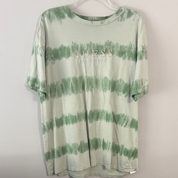 GUESS Men's Tie-Dye Green Tee - Picture 1 of 3